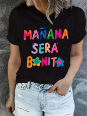 Colorful Graffiti Letter T-Shirt GYIQ-ZB113855C ZW113854C