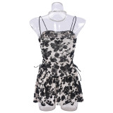 Mesh Flocked Backless Sexy Nightgown Dress GNZD-51316DHD