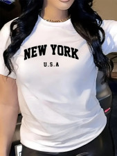 Casual Letter Print Short Sleeve T Shirt GYIQ-ZW113852C ZB113853C