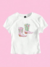 Short Sleeve Print Short T Shirt GYIQ-ZW111354B