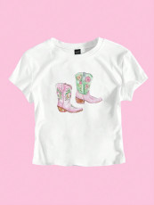 Short Sleeve Print Short T Shirt GYIQ-ZW111354B