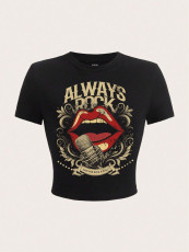 Casual Print Short Sleeve T Shirt HMYI-82054