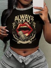 Casual Print Short Sleeve T Shirt HMYI-82054