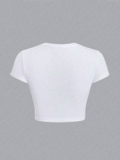 Printed Short T-Shirt Top HMYI-23847