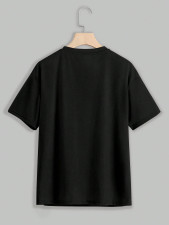 Letter Print Short Sleeve Loose T Shirt HMYI-64790
