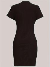 Plus Size Fashion Print Short Sleeve Mini Dress HMYI-69340