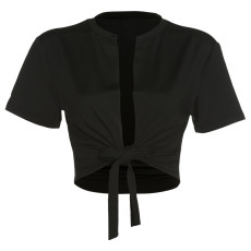 Sexy Solid Color Tie Cardigan Top HMYI-91893