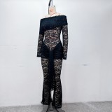 Lace Long Sleeve See Through Jumpsuit GPBY-17173
