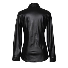 PU Leather Long Sleeve Shirt Jacket Coat GPBY-811