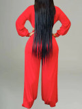 Solid Color Long Sleeve Jumpsuit OLYF-6173