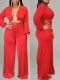Solid Color Long Sleeve Jumpsuit OLYF-6173