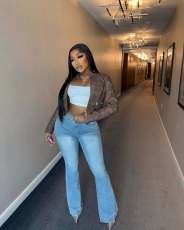 Fashion High Waist Micro Flare Jeans GSMJ-6990