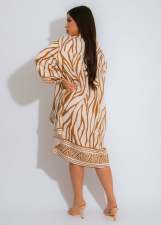 Long Sleeve Loose Irregular Beach Shirt XHXF-973