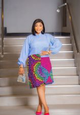 Color Block Lantern Long Sleeve Maxi Dress XHXF-971