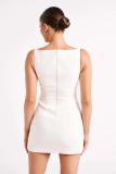 O Neck Sleeveless Solid Mini Dress GLYK-LX71