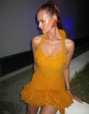 Hand-Woven Twisted Rope Shoulder Strap Tassel Dress GLYK-LX0092