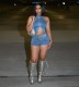 Halterneck Backless Tops And Shorts Denim Suit MEM-88631