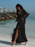 Long Sleeve Lace Beach Bikini Sunscreen Cover Up OD-8730