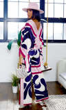 V Neck Long Sleeve Flare Sleeve Pants Suit XHXF-8718