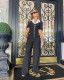 Short Sleeve Single-breasted Wide Leg Jumpsuit OSM-4475
