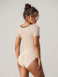 U Neck Sexy Short Sleeve Bodysuit GZJF-ZJ12013