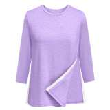Solid Color Long Sleeve Loose Tops GYZY-6668