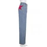 Fashion Patchwork Loose Micro Flare Jeans GZCF-6002