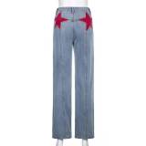 Fashion Patchwork Loose Micro Flare Jeans GZCF-6002