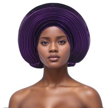 Solid Color Bright Silk Stacked Wrap Hat PJDM-A206
