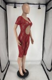 Lace U Neck Hollow Out Romper FOSF-8808
