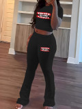 Print Short Sleeve T Shirt Pants 2 Piece Set GCNF-8787