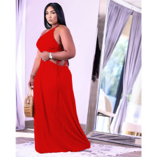 Plus Size Solid Color Drawstring Tie Up Two Piece Skirts Set QYXZ-9916