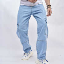 Men's Casual Solid Color Loose Jeans GWBM-4021