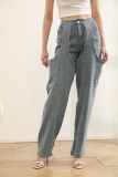 Irregular Hollow Out Hot Drill Jeans YMEF-52095