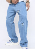 Men's Vintage Butterfly Embroidery Casual Loose Jeans GBBF-174