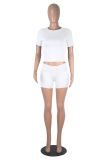 Solid Color Short Sleeve Tops Shorts Suit GXYF-0463