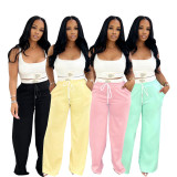 Sport Vest Drawstring Wide Leg Pants Suit SFY-693