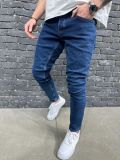 Men's Vintage Casual Slim Fit Solid Color Jeans GBBF-661455