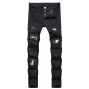 Men's Fashion Holes Solid Color Tight Jeans GBBF-702