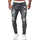 Men's Fashion Slim Holes Pencil Jeans GBBF-344