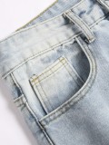 Men's Casual Holes Loose Straight Jeans GBBF-662073