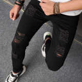 Men's Solid Color Slim Straight Jeans GBBF-804-4