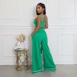 Solid Color Patchwork Tie Up Straight Pants ORY-5269