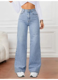 Fashion Loose Washed Straight Jeans GKNF-11215
