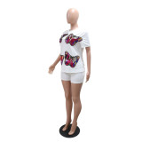 Sequin PatchworkTops Casual Short 2 Piece Set CYA-901818