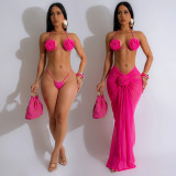 Sexy Backless Tie Halterneck Bikini 3 Piece Set CYA-901272
