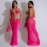 Sexy Backless Tie Halterneck Bikini 3 Piece Set CYA-901272