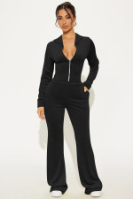 Casual Zipper Hooded Two Piece Pants Set YD-059
