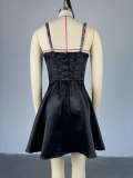 Fashion Sequin Patchwork Sling Mini Dress GCNE-HK7892