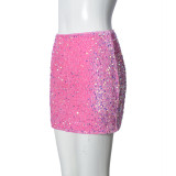 Sexy Sequin Velvet Mini Skirts GNZD-51606DBD